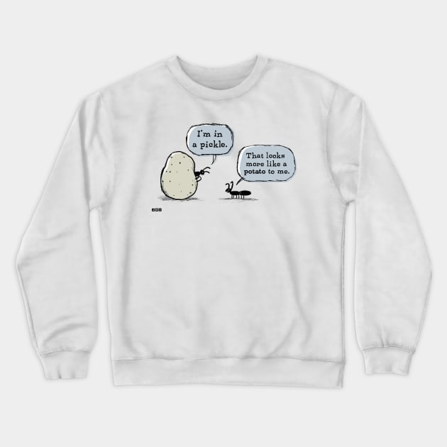 Funny Cartoon with Ants | I'm In A Pickle Crewneck Sweatshirt by Coffee Squirrel